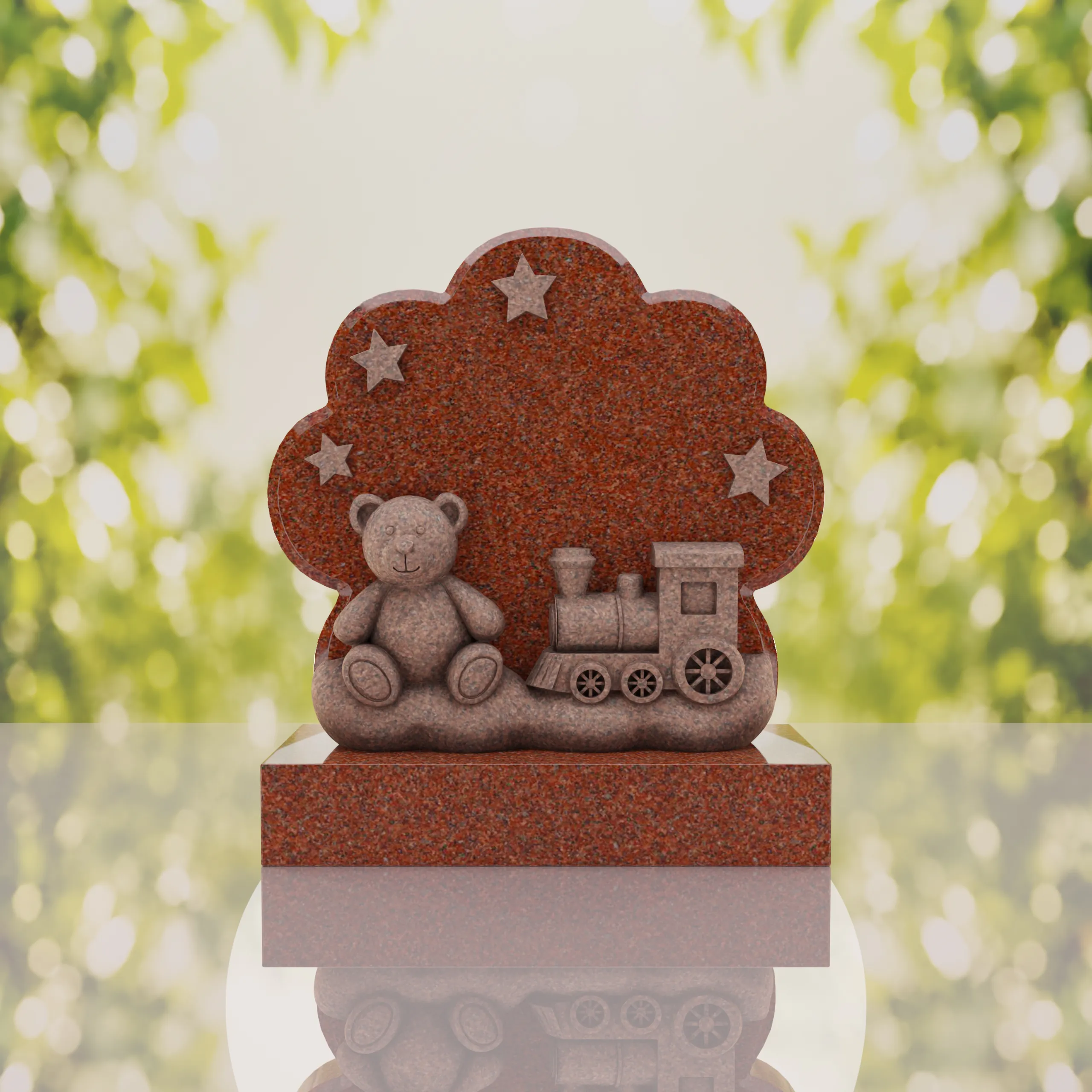 Teddy Bear Train Child Headstone