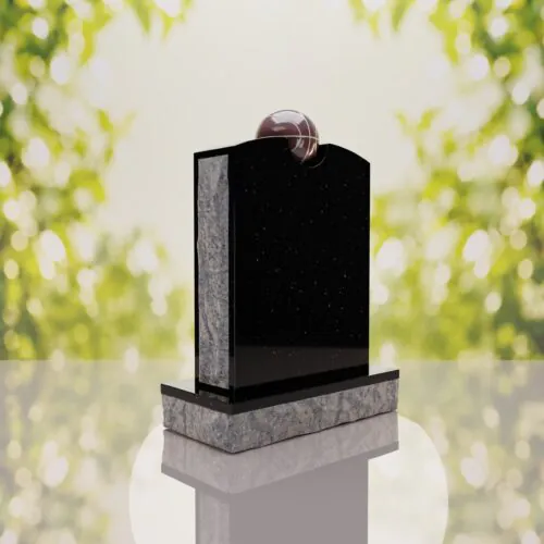 Modern Memorial Headstone with Ball Accent