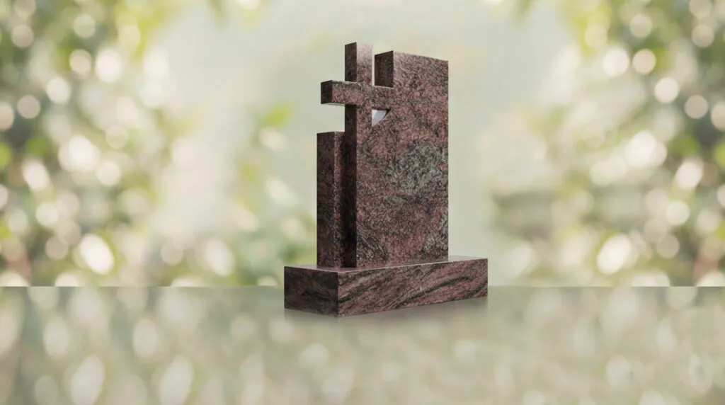 Monumento conmemorativo moderno con cruz