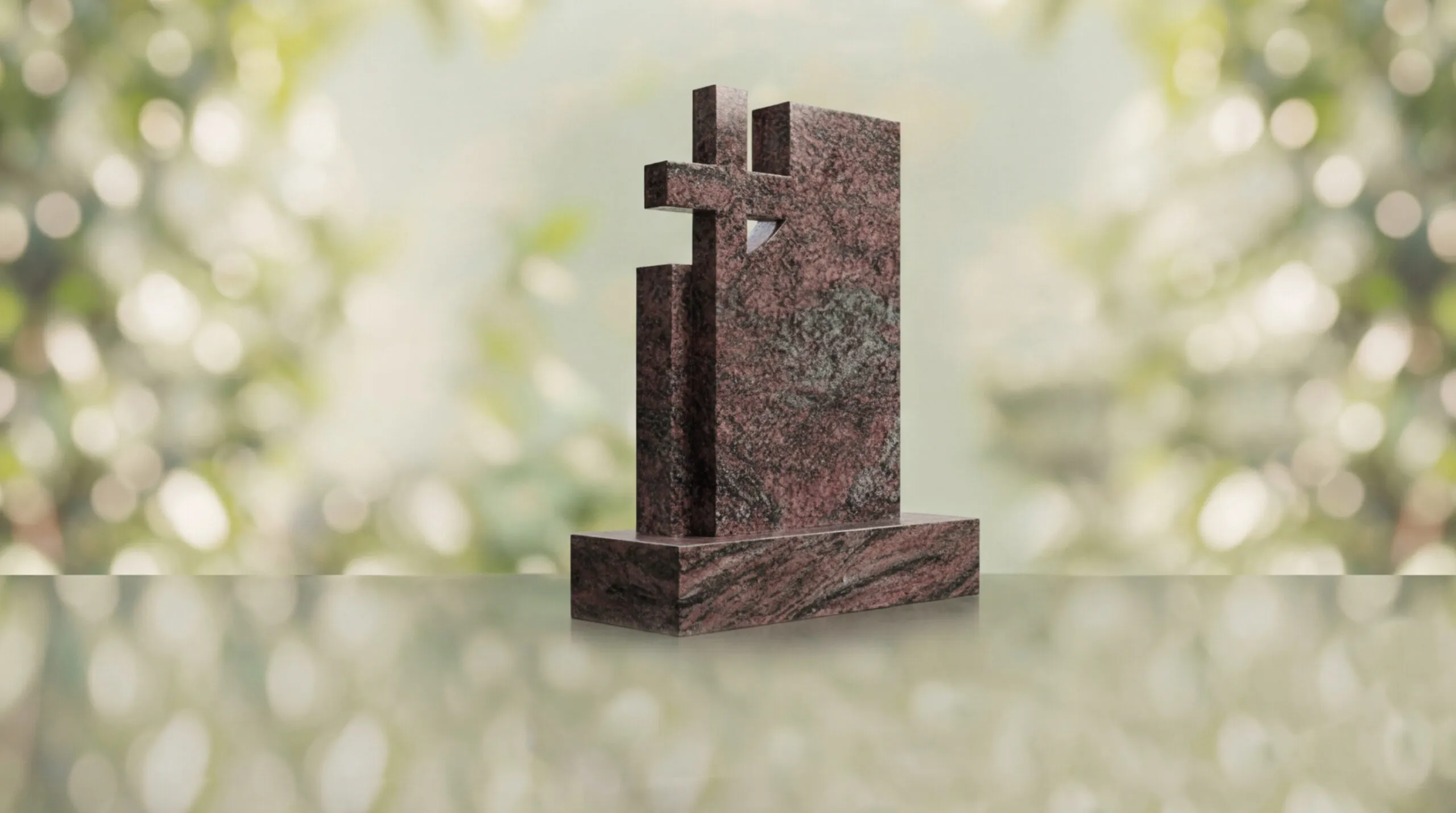 Monumento conmemorativo moderno con cruz