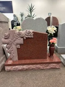 Designing A Custom Headstone With Flowers And Granite Vases