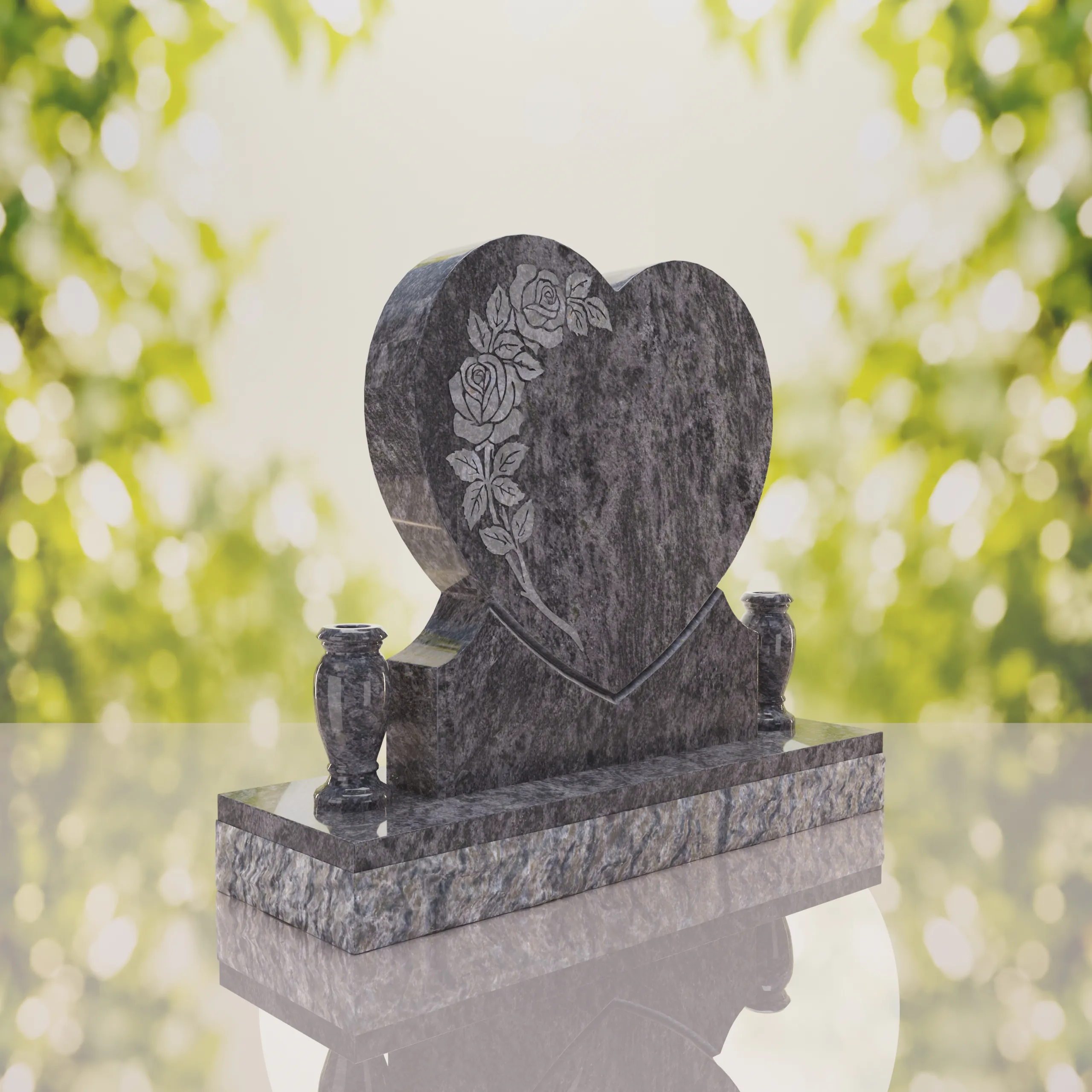 Rose Heart Headstone