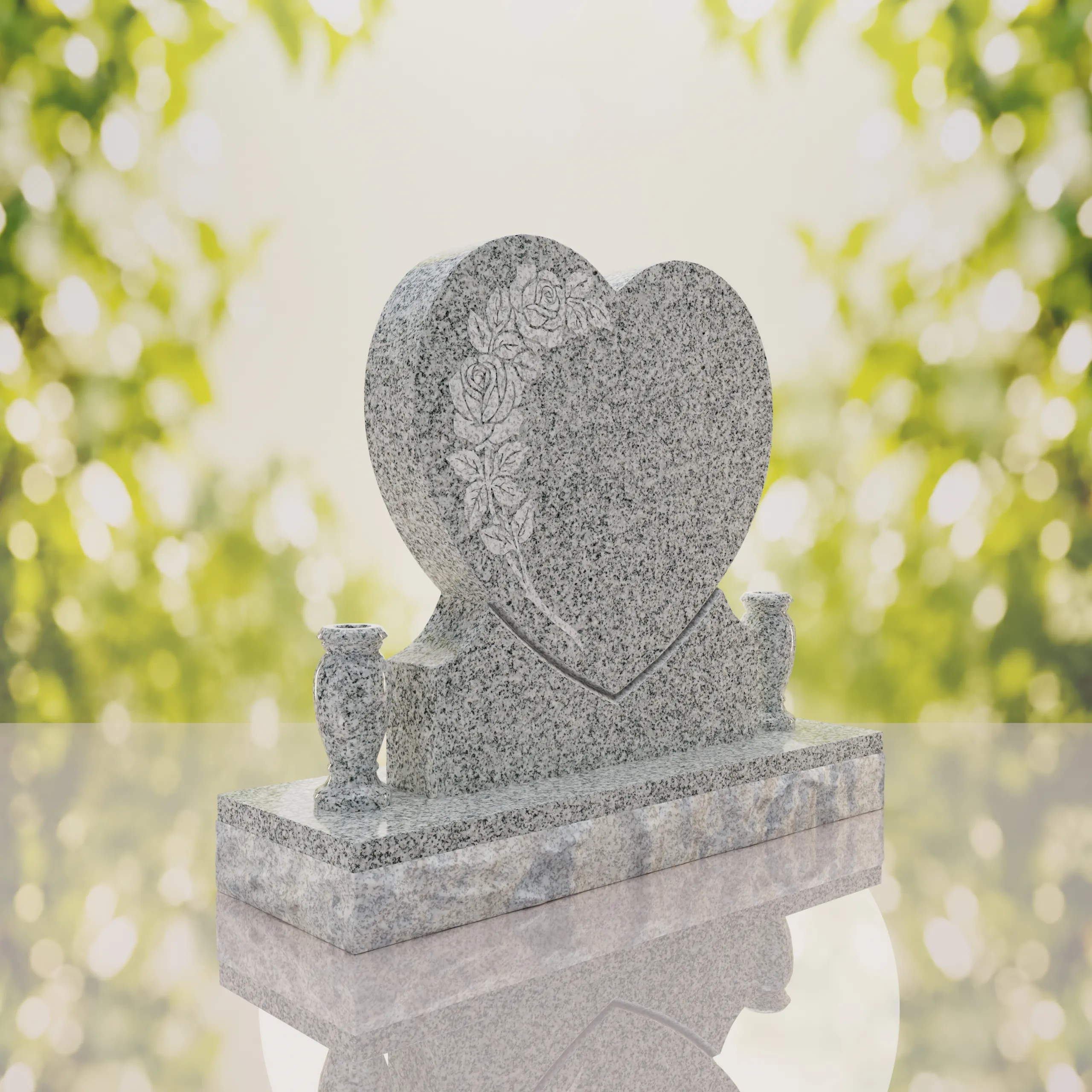 Rose Heart Headstone