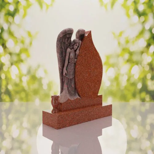 Angel Teardrop Upright Headstone