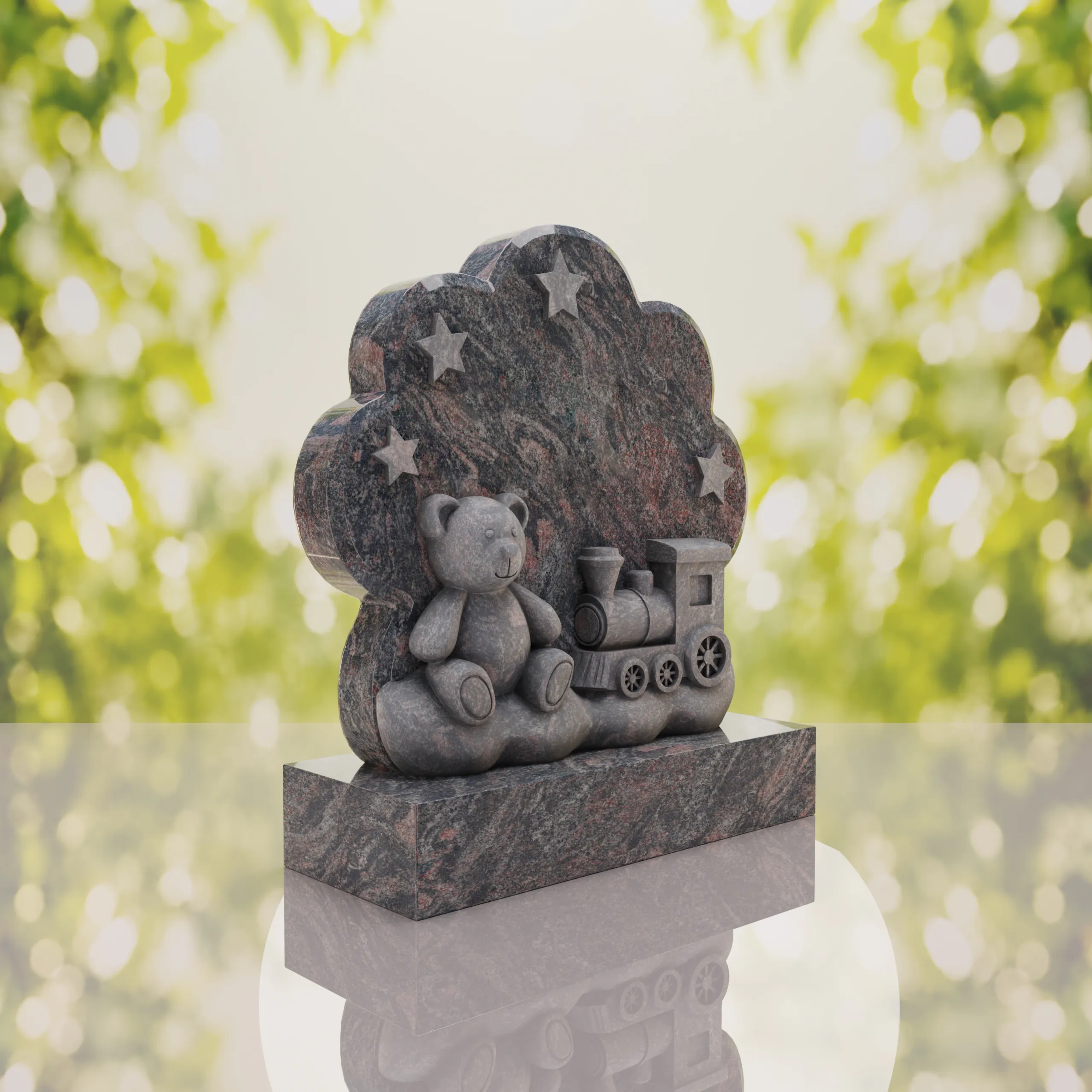 Teddy Bear Train Child Headstone