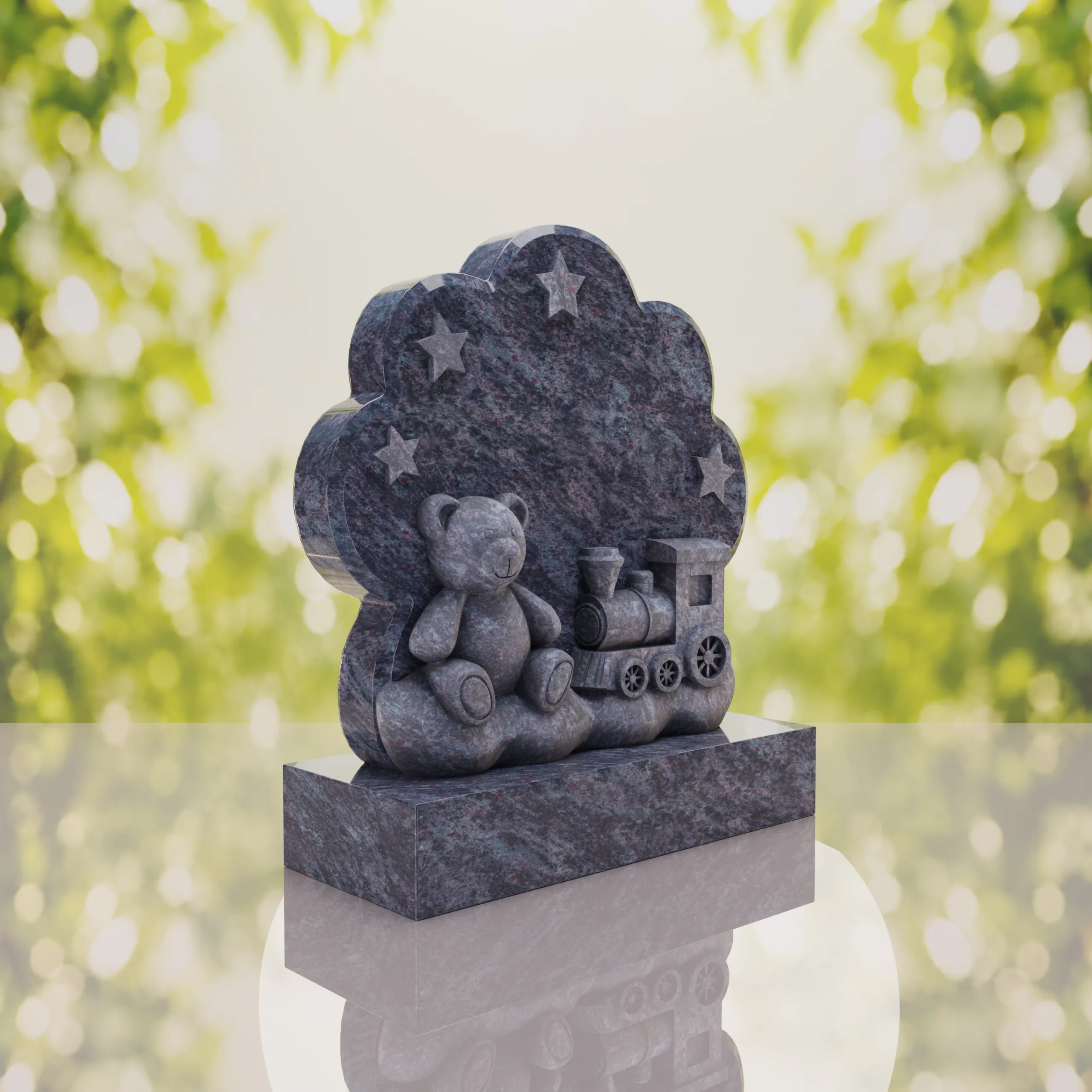 Teddy Bear Train Child Headstone