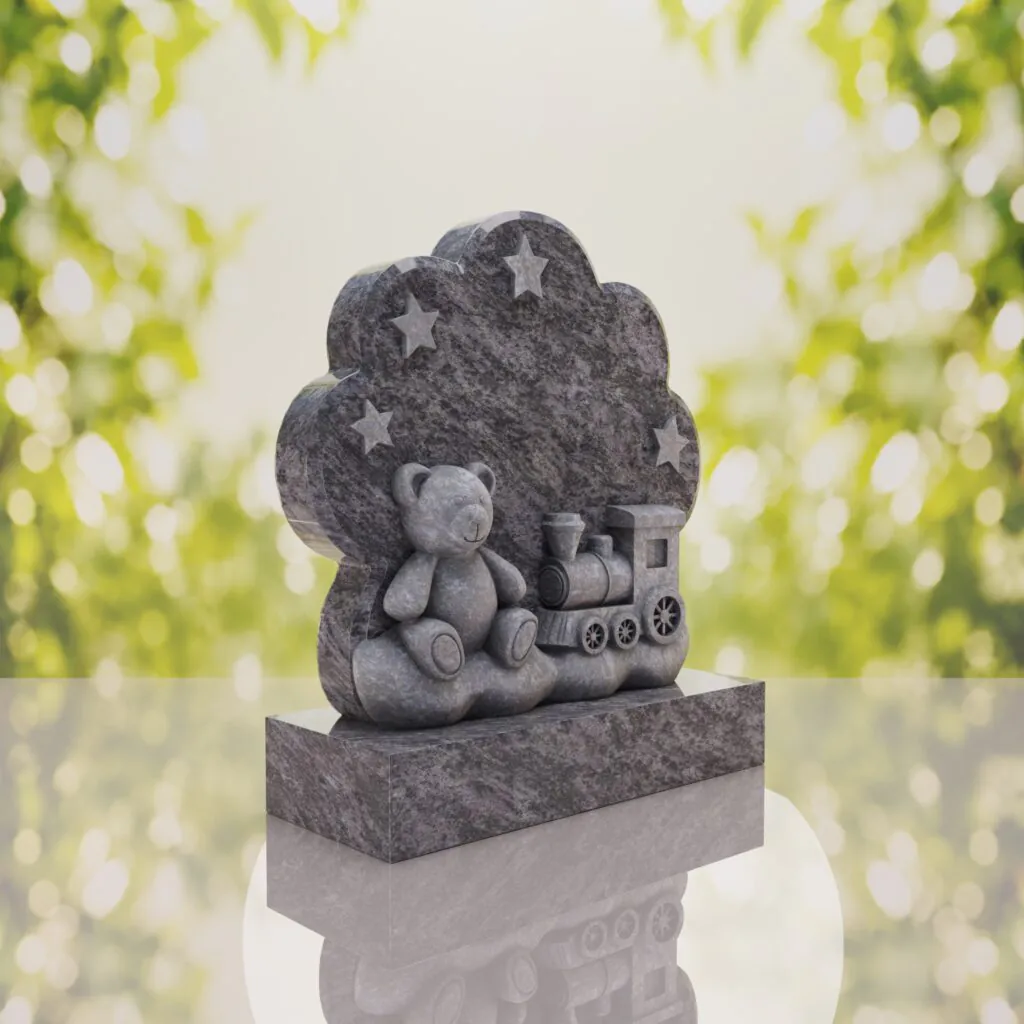 Teddy Bear Train Child Headstone