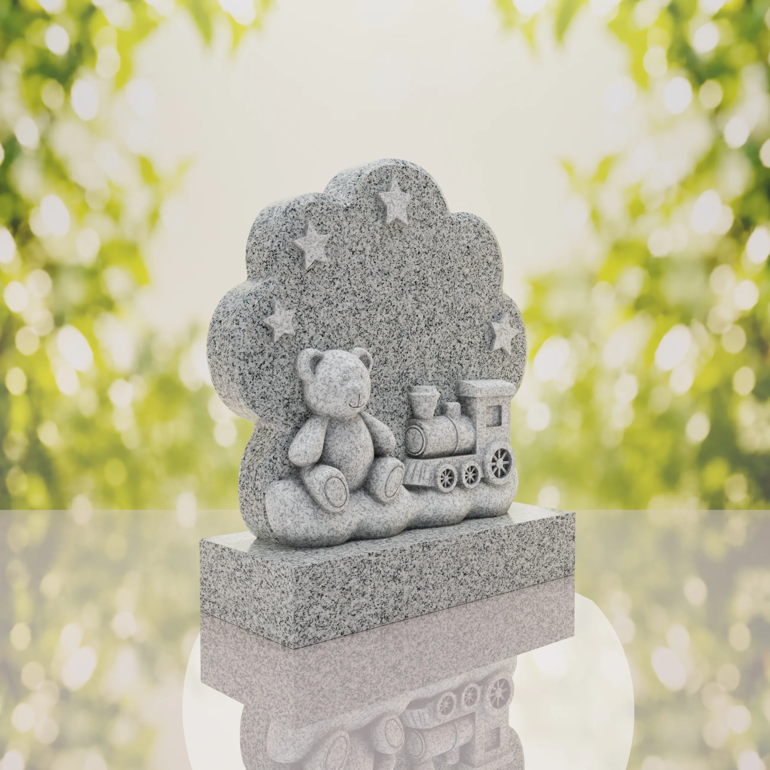 Teddy Bear Train Child Headstone