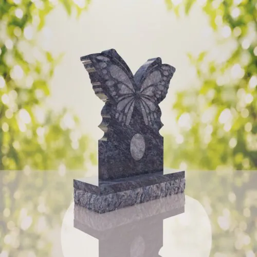 Butterfly Shape Granite Headstone