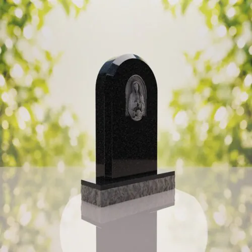 Our Lady of Guadalupe Catholic Granite Headstone
