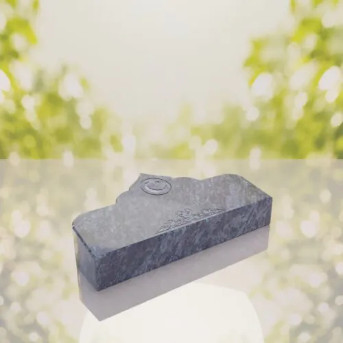 Islamic Companion Bevel Granite Grave Marker with Crescent